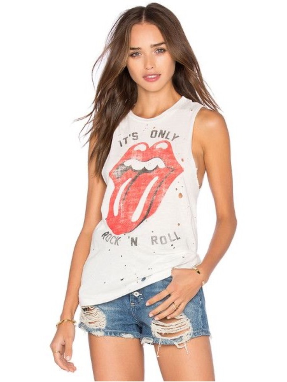 Daydreamer Rolling Stones Rock 'N' Roll Muscle Graphic Tank Top - size Med